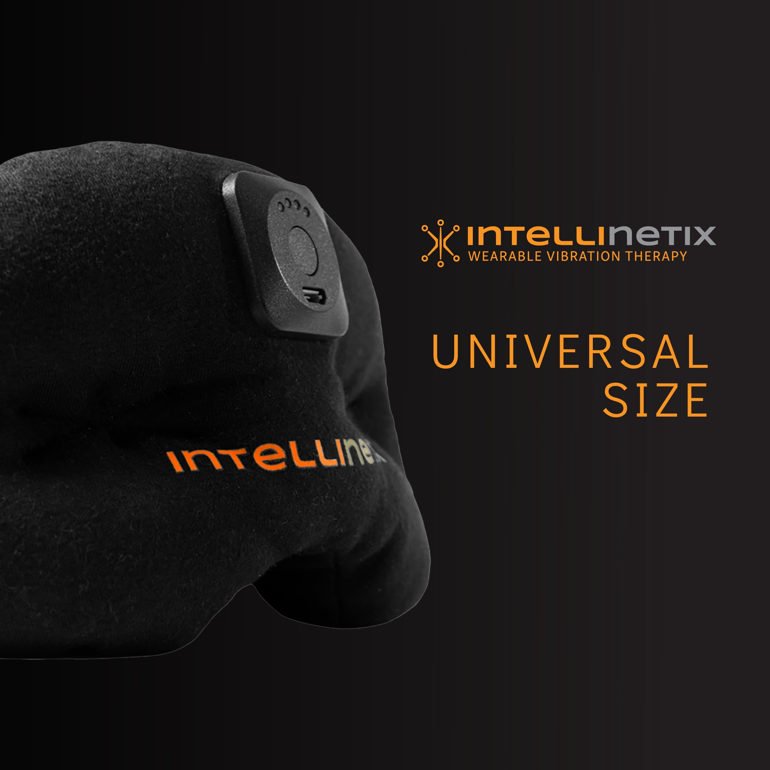 Intellinetix Vibration Therapy Mask for Pain Relief, Black wrap