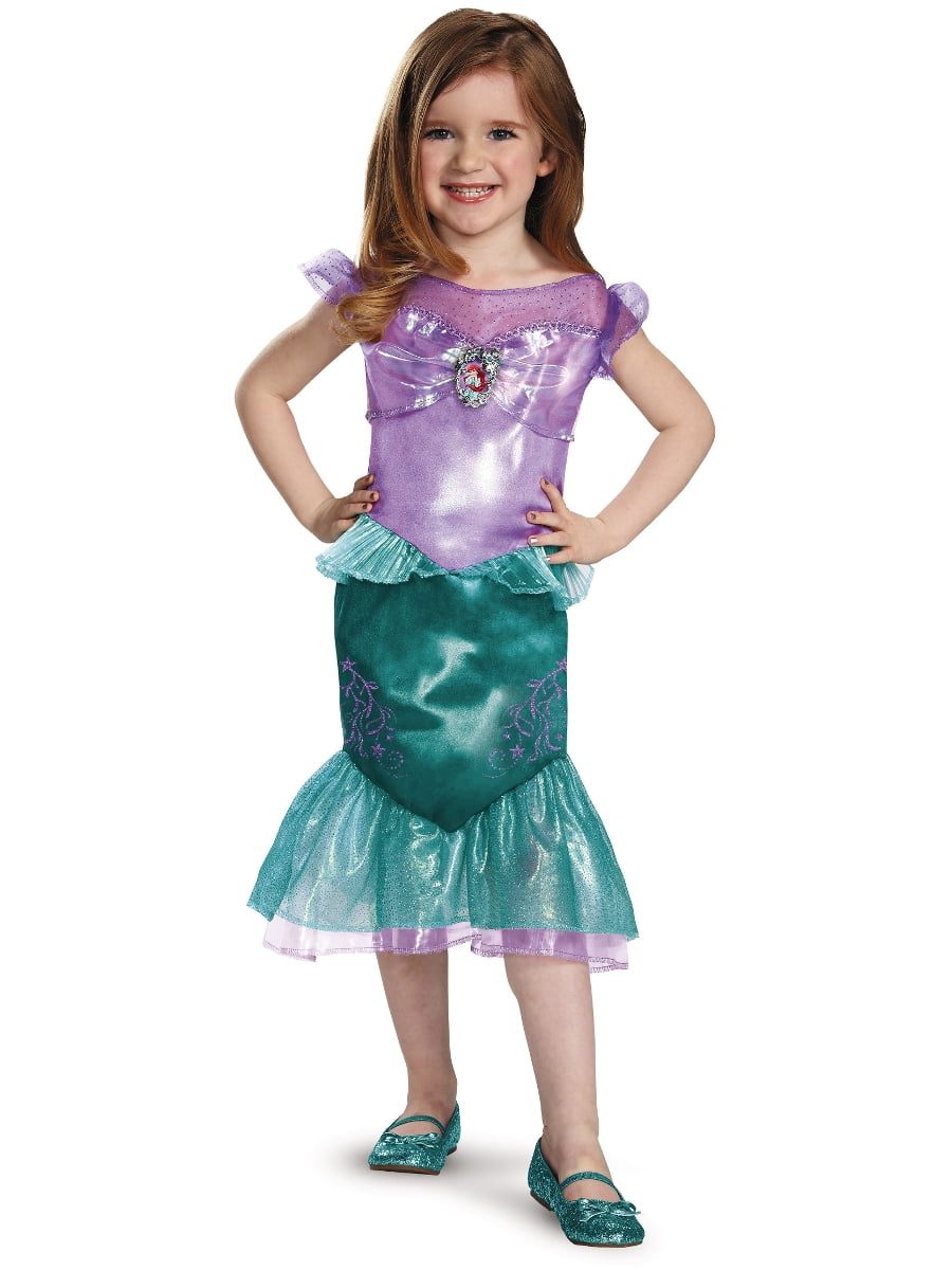 NWT Disney store Ariel Costume Dress Gown Singing Girls The Little Mermaid 