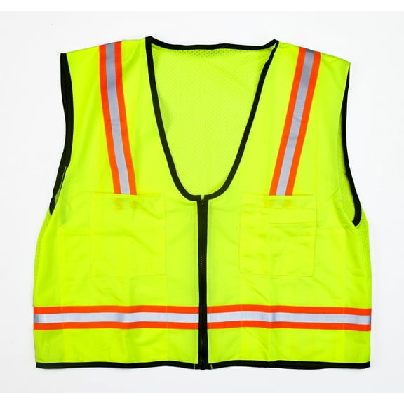 MiViz High Visibility Mesh Back Surveyor Vest With Pocket, Lime, 4XLarge 2PK