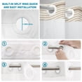 thumbnail image 4 of No Hook Shower Curtain, Beige Stripes Shower Curtains for Bathroom with See Through Top Window, Farmhouse Striped Modern Aesthetics Waterproof & Washable Bath Curtain Extra Long 72"x84", 4 of 7