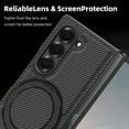 thumbnail image 3 of Decase for Samsung Galaxy Z Fold 7 5G 2025 Case with Magnetic 360° Rotation Stand,Compatible with Mag-safe, Military Grade Shockproof Case, Carbon Fiber Texture Design for Galaxy Z Fold 7,Black, 3 of 9