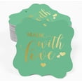 thumbnail image 2 of Inkdotpot Hang Tags Made With Love Wedding Favor Bracket Shape Gift Tags Real Gold Foil Bonbonniere Tag Pack Of 100, 2 of 7