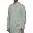 thumbnail image 4 of Atasi Long Kurta For Men Mandarin Collar Solid Cowl Drape Clothing, 4 of 7