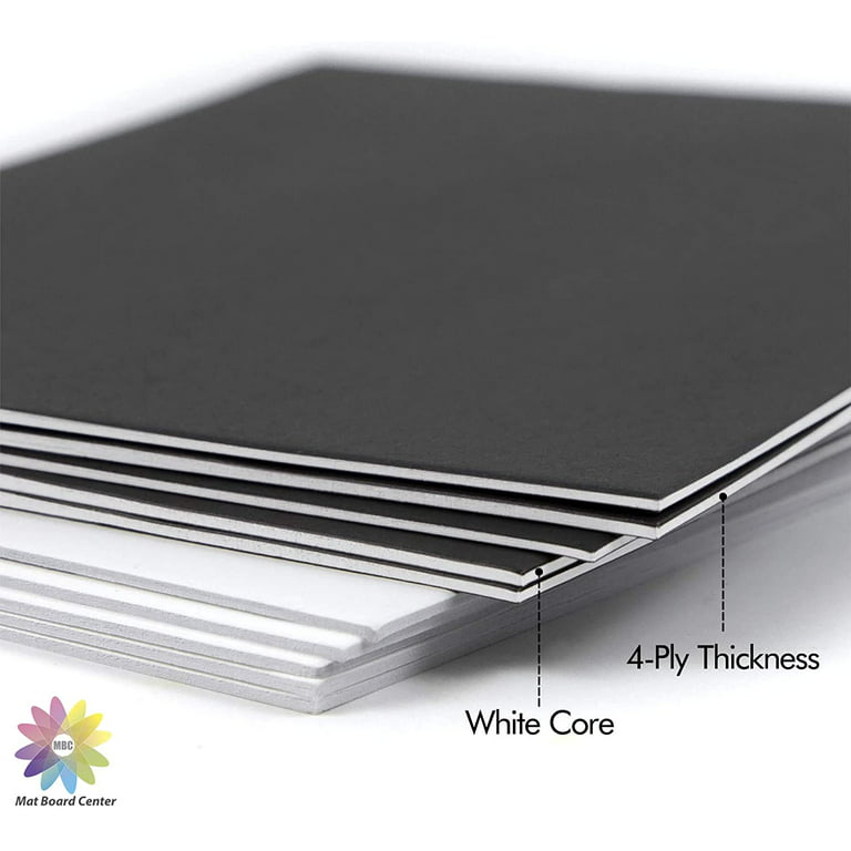 Mat Board Center, Pack of 10, 11x14 Silver Color Mats for 8x10 Pictures,  Photos- Acid Free, 4-ply Thickness, White Core