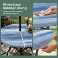 thumbnail image 3 of Round Outdoor Tablecloth with Umbrella Hole and Zipper, Navy Blue Grey Fitted Table Cover with Elastic Edge for 55-60 Inch, Abstract Art Oil Painting Blue Ombre Waterproof Patio Tablecoths for Picnic, 3 of 9