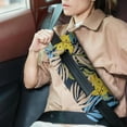 thumbnail image 2 of Botanical Jungle Seat Belt Pillow Tropical Leaf Pattern for Heart Surgery & Hysterectomy Recovery, 2 of 7