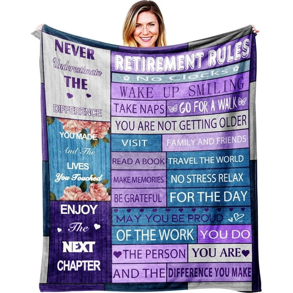 Retirement Blanket Gift, Retirement Gifts for Women, Retired Gifts for Men, Best Retirement Gifts, Farewell Gifts for Coworkers, Teacher Retirement Gifts for Women Throw Blanket