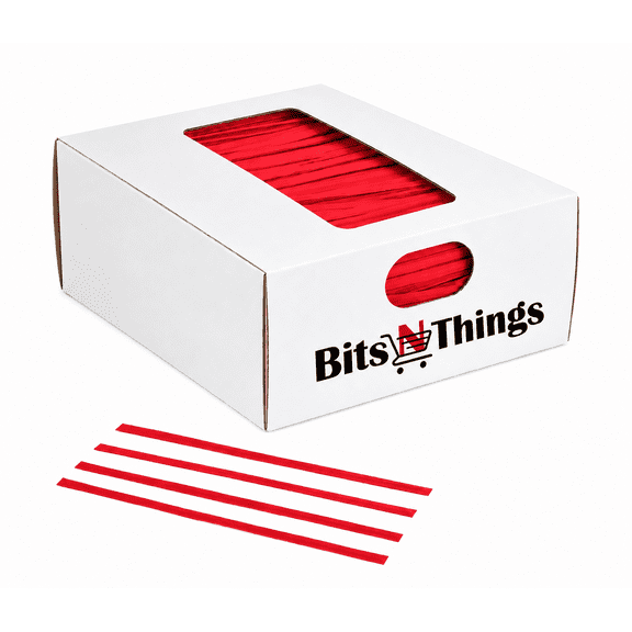 4 Inch Red Twist Ties - 2000 Count - Paper Coated Wire Bag Ties - Bread Bags, Bakery, Candy, Coffee & Food Packaging - Dispenser Box - Bits N Things