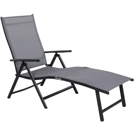 Sundale Outdoor Deluxe Aluminum Beach Yard Pool Folding Chaise Lounge Chair Recliner Outdoor Patio