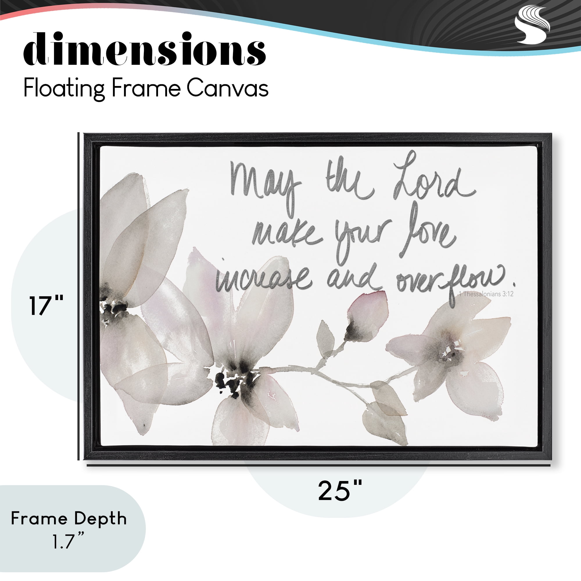 Stupell Industries Love Increase & Overflow Black Framed Floater Canvas Wall Art, design by Lanie Loreth