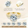 thumbnail image 3 of Aurora&Fiori 1.5CT Moissanite Engagement Rings for Women,D color VVS1 Round Promise Wedding Ring 18K Yellow Gold Plated S925 Sterling Silver, 3 of 10