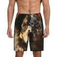 thumbnail image 2 of Picia Flower Crown Dog Pajama Shorts for Men, Men's Pajama Bottoms, Sleepwear,Short Pajama Pants-Small, 2 of 9
