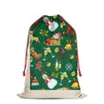 thumbnail image 2 of Christmas Bags Drawstring,Green Christmas Santa and Snowman Pattern Large Xmas Christmas Gift Bags,Reusable for Xmas and New Year Party Favors and Supplies,27.6" X 19.7", 2 of 5