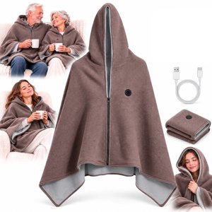Portable Heated Shawl Wraps Wearable Heated Blanket Heated Poncho Heated Cape Heated Blanket Hoodie Cozy Blanket Heated Blanket Shawl Rechargeable Heated Blanket for Travel