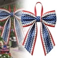 thumbnail image 1 of Nœud Rouge, Blanc et Bleu, Grands Nœuds Rouges Blancs et Bleus pour Décoration de Porte d'Entrée, Couronnes, Bandes du 4 Juillet. Décorations Patriotiques pour la Fête de l'Indépendance., 1 of 9