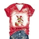 thumbnail image 4 of Camisetas de manga corta con cuello en V de alce de Navidad sueltas casuales para mujer Tops de mujer para hombre Pompotops hkajfhjk473169, 4 of 6