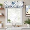 thumbnail image 2 of Ocean Octopus Valance Curtain Blue Yellow Sea Star Shell Coral Window Valances Rod Pocket Short Curtains Window Treatments for Kitchen Bedroom Bathroom Laundry 60" x 18", 2 of 9