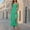 003 Green, variant on Womens Sexy Halter V Neck Backless Long Dresses Smocked High Waisted A Line Pleated Split Beach Vacation Sundress