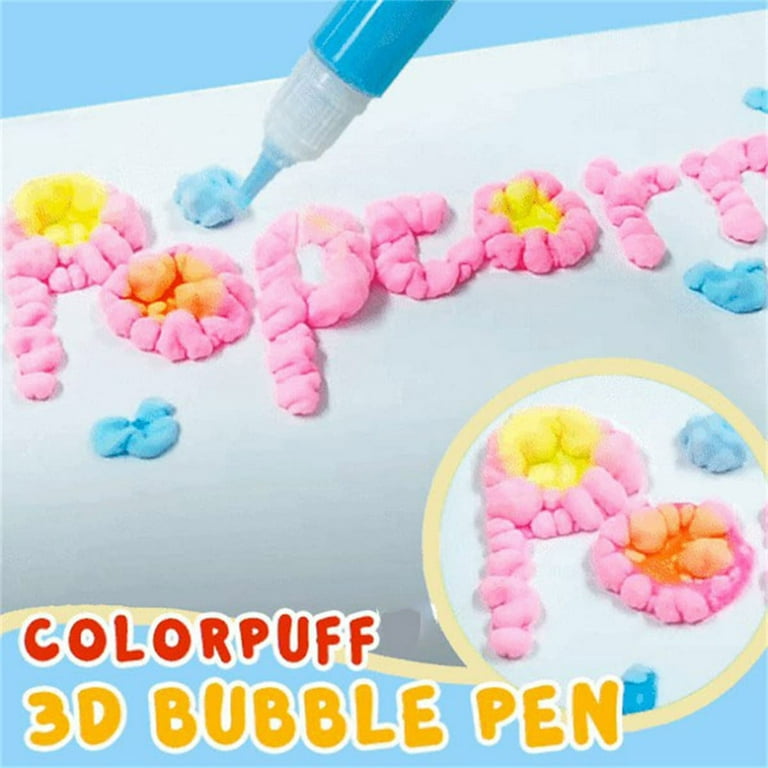 Magic Puffy 3D Art Pens -Ink Puffs Up Like Popcorn - Just Use Hairdryer DIY  FP