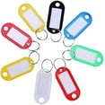 thumbnail image 2 of Key Tags Plastic Key Rings ID Tags Name Label Key Fob Tag - Tags Paper Inserts Split Rings., 2 of 5