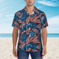 thumbnail image 2 of Pofeuu Tropical Leaves Print Hawaiian Shirt for Men Sleeves Casual Button Down Summer Beach Dress Shirts T-Shirts,Small, 2 of 7