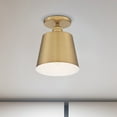 thumbnail image 4 of 60/7321-Nuvo Lighting-Motif-1 Light Semi-Flush Mount in Transitional Style-7.25 Inches Wide by 9 Inches High-Brushed Brass/White Finish, 4 of 8