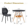 thumbnail image 5 of Hi loPres 5-Piece Round Dining Table Set, 31.5" MDF Desk with Storage Basket, 4 Black Quilted PU Chairs for Small Apartment Nook, 5 of 10