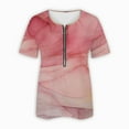 thumbnail image 5 of Dyegold Summer Tops for Women 2023 Trendy, 2023 Summer Plus Size Dressy Tops for Women Marble Print Zip Up T-Shirts Short Sleeve V-Neck Blouses Trendy ​Tunics, 5 of 5