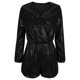 thumbnail image 4 of Trajes de Mujer Casual, Manga Larga con Cuello en V Traje de Lentejuelas con Cintura Elástica, Longitud Del Tobillo de la Moda, 4 of 8