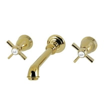 Kingston Brass KS7122ZX Millennium Double-Handle 3-Hole Wall Mount Bathroom Faucet in Polished Brass