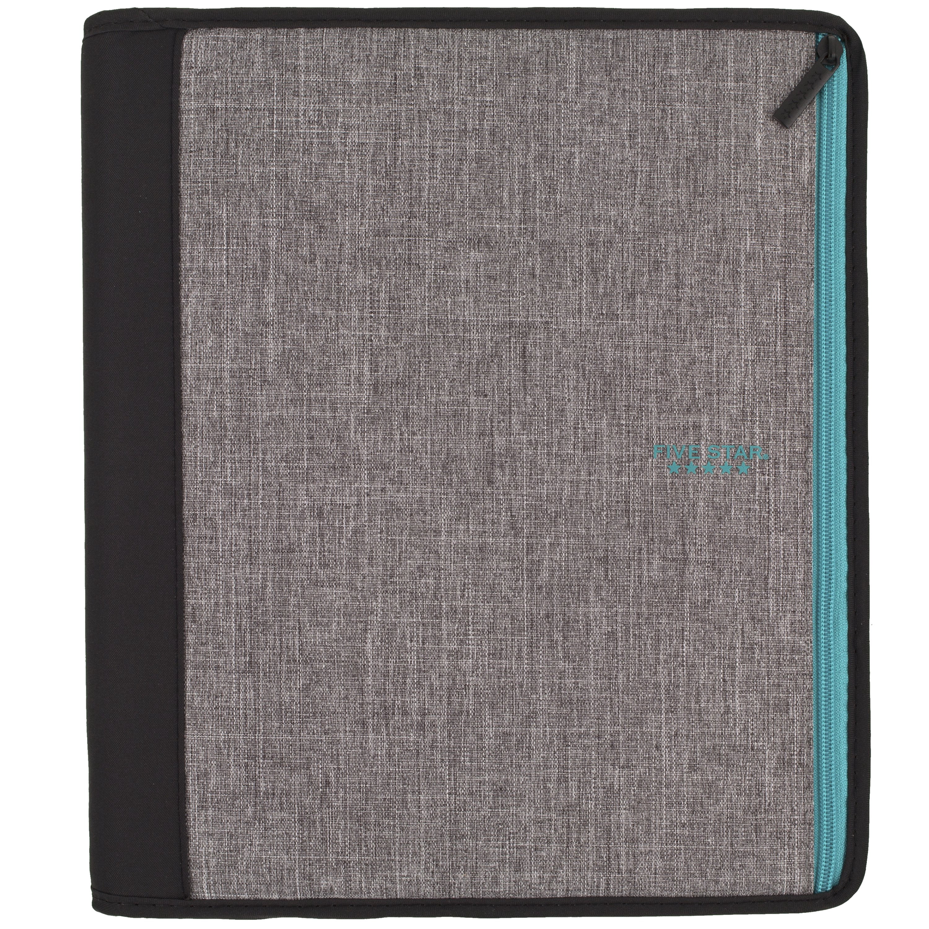 Five Star Color Pop 2" Sewn Zipper Binder Plus Zipper Pouch, Fabric, 605 Sheet Capacity, Round Rings, Teal Blue