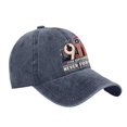 thumbnail image 4 of 9/11 Never Forget 11th September Baseball Cap - American Flag Vintage Washed Cotton Patriot Day Commemorative Hat, Adjustable Unisex Dad Cap for Men and Women, 4 of 6