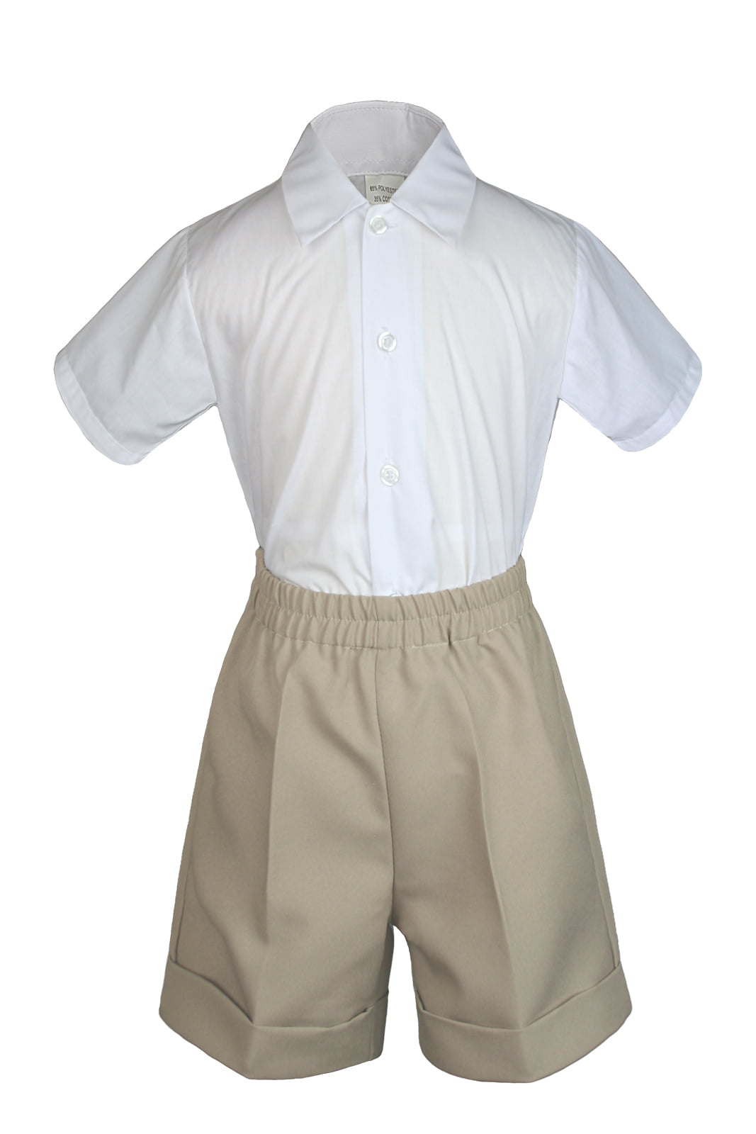 2pc Color Formal Party Wedding Shirt Shorts Set New Born Baby Boy Toddler Sm-4T 
