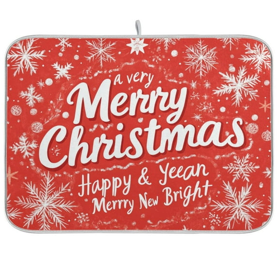 BZSMCE Dish Drying Mat Design Snowflake Christmas Tree Pattern Design Drying Mats