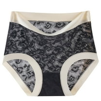 Annhoo Cotton Underwear for Women Floral Lace High Waisted Seamless Panties Soft Elastic No Show Comfy Underpants