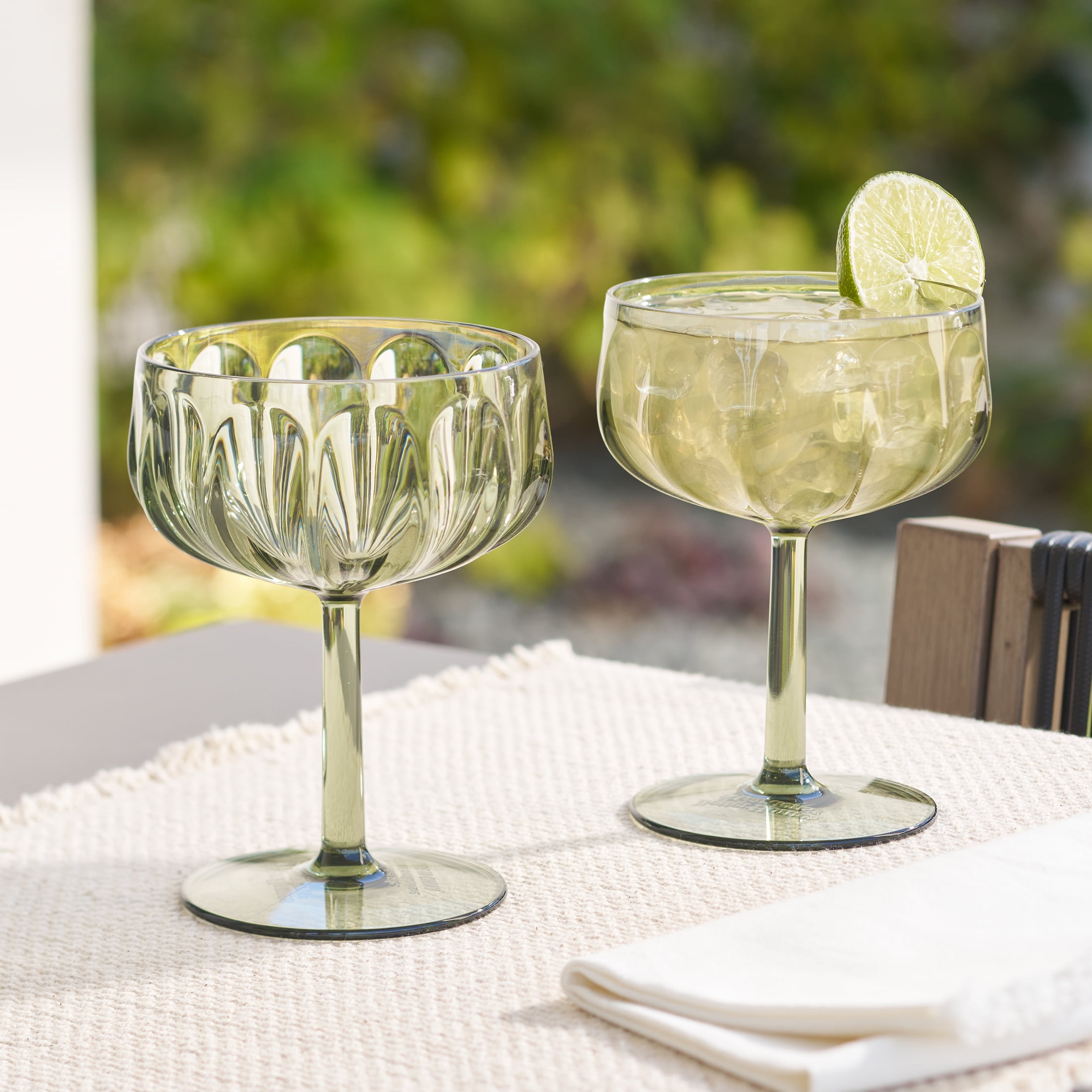 Better Homes & Gardens 13-Ounce Tritan Plastic Coupe Glass, Green