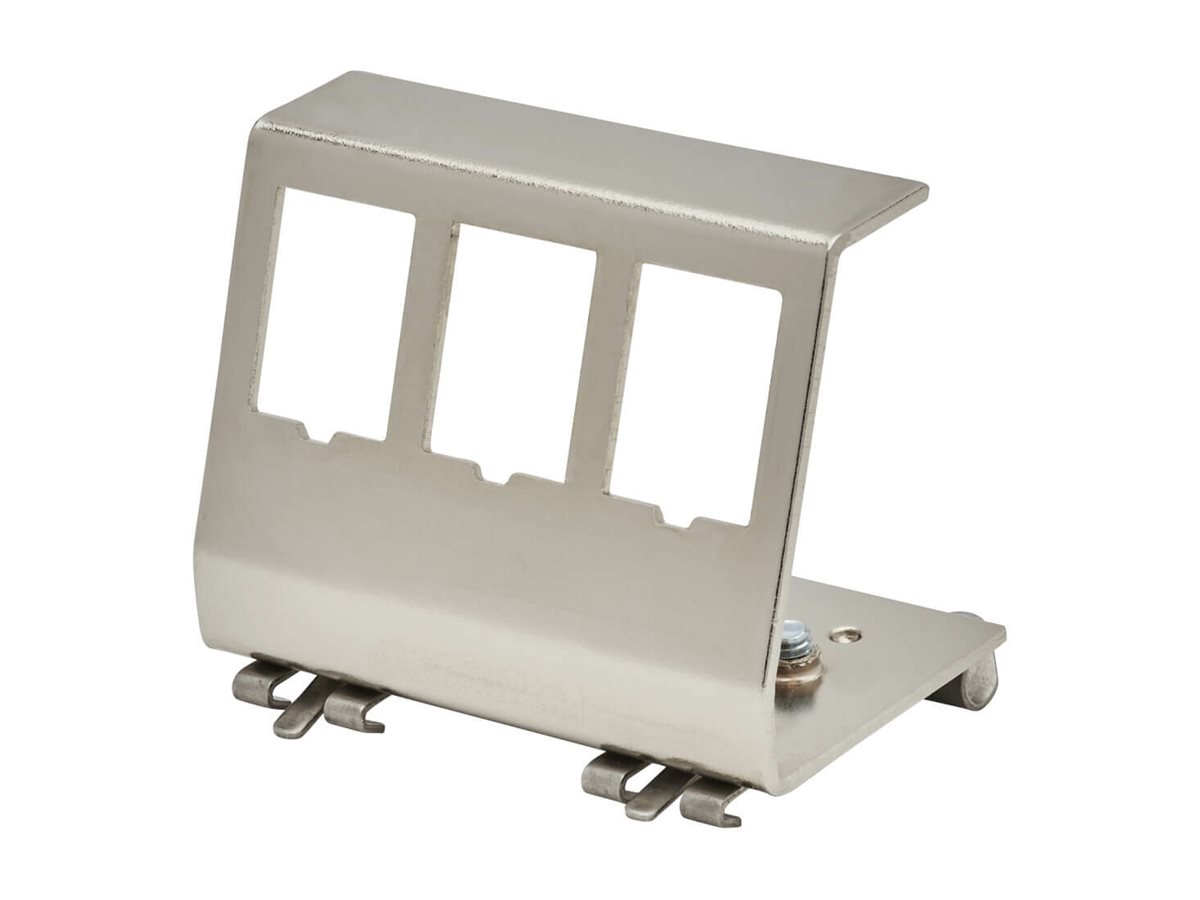 Eaton Tripp Lite Series 3-Port Metal DIN-Rail Mounting Module for Snap-In Keystone Jacks and Couplers Silver TAA