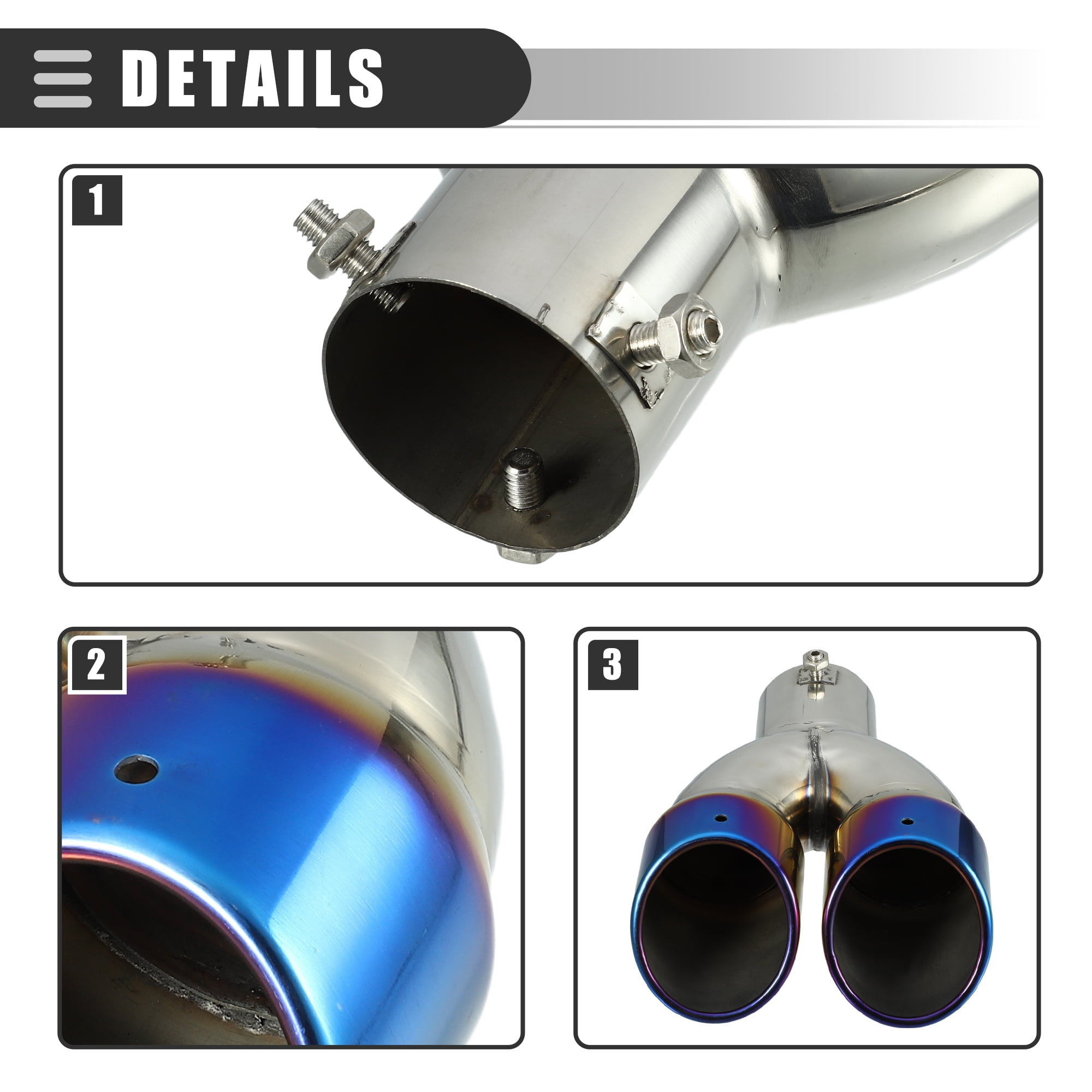 Car Stainless Steel Rear Exhaust Pipe Tail Throat Muffler