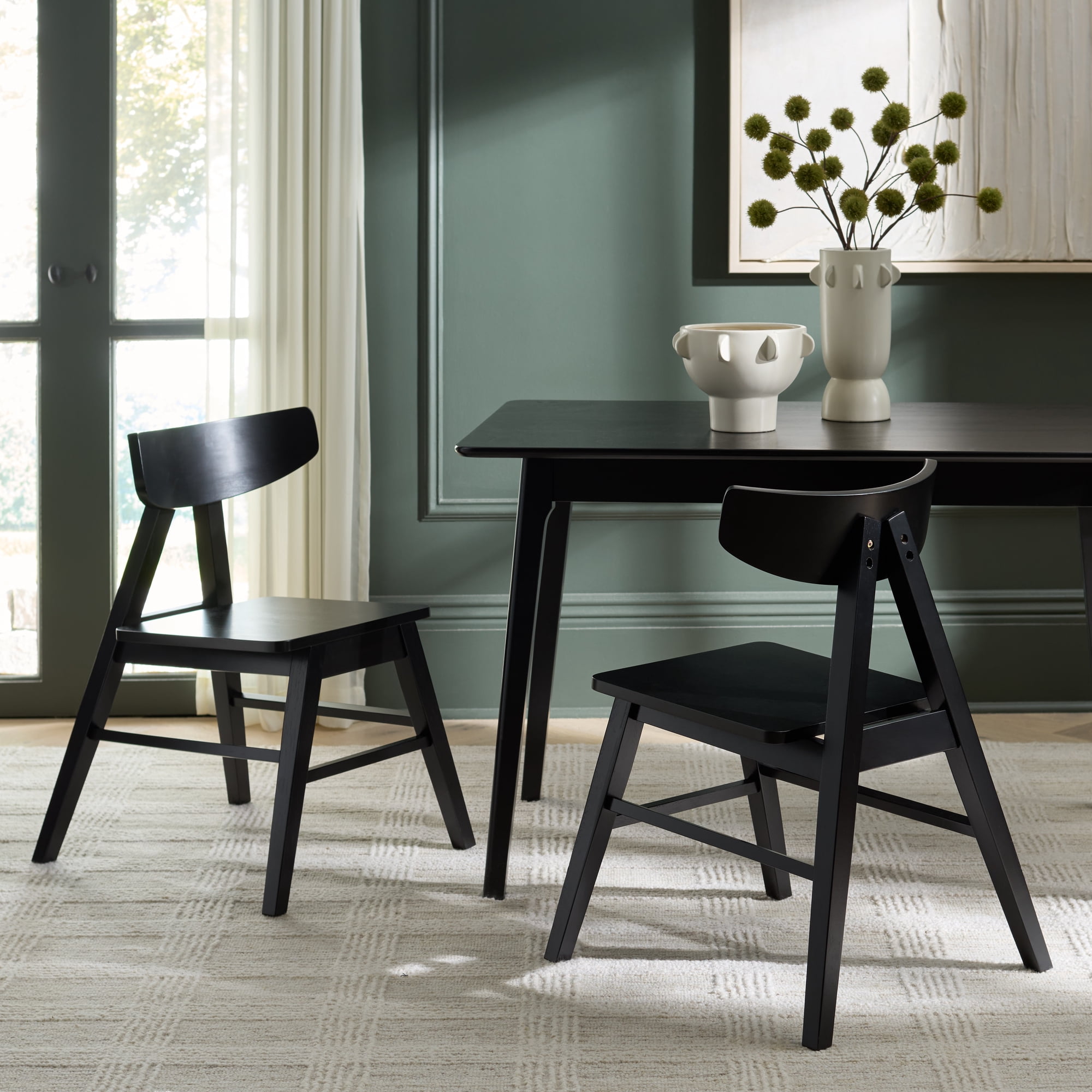 Safavieh Farrah Modern Wood Dining Side Chairs Black (Set of 2)