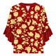 thumbnail image 5 of Tejiojio Women's Casual Printed Top Lace Trim V-Neck 3/4 Sleeves Button Down Fashionable Daily Wear, 5 of 6