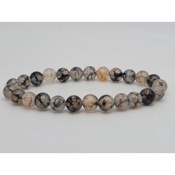 Tourmalinated Quartz Crystal Bracelet , Quartz Strech bracelet 8mm