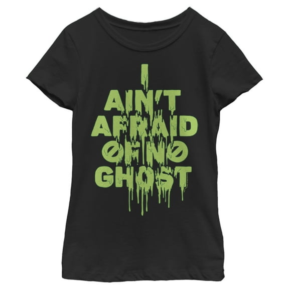 Girl's Ghostbusters I Ain't Afraid of No Ghost Streak  Graphic Tee Black Medium