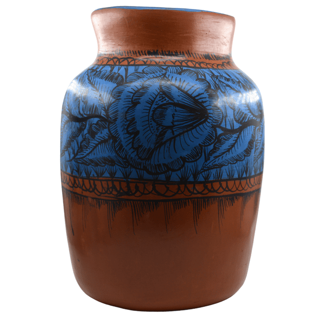 Jarrón Artesanal MÁTE DESIGN Barro Rojo Pintado a Mano