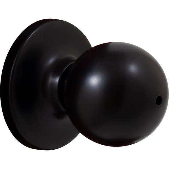Stone Harbor Hardware Ball Door Knob, Privacy (Bed/Bath) Function, Matte Black