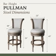thumbnail image 5 of Maven Lane Pullman Wooden Swivel Kitchen Stool, Reclaimed Oak, Set of 3, 5 of 6