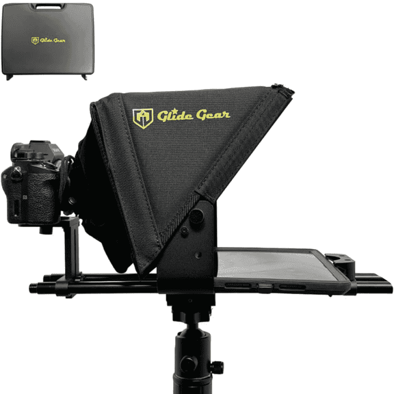 Glide Gear TMP 500 Universal Video Camera Tripod Teleprompter with Carry Case