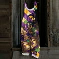 thumbnail image 2 of Dresfit Mardi Gras Jumpsuit Womens Patchwork Sleeveless Romper 2026 Adjustable Strap Wide Leg Carnival Overalls Loose Holiday Graphic Loungewear Dark Gray M, 2 of 4
