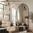 thumbnail image 5 of Antok Full Length Mirror 71" x 32" Large Floor Mirror Standing Mirror, Aluminum Wavy Frame, Wall Mounted or Leaning, Decorative for Living Room Bedroom Entryway, Black, 5 of 8
