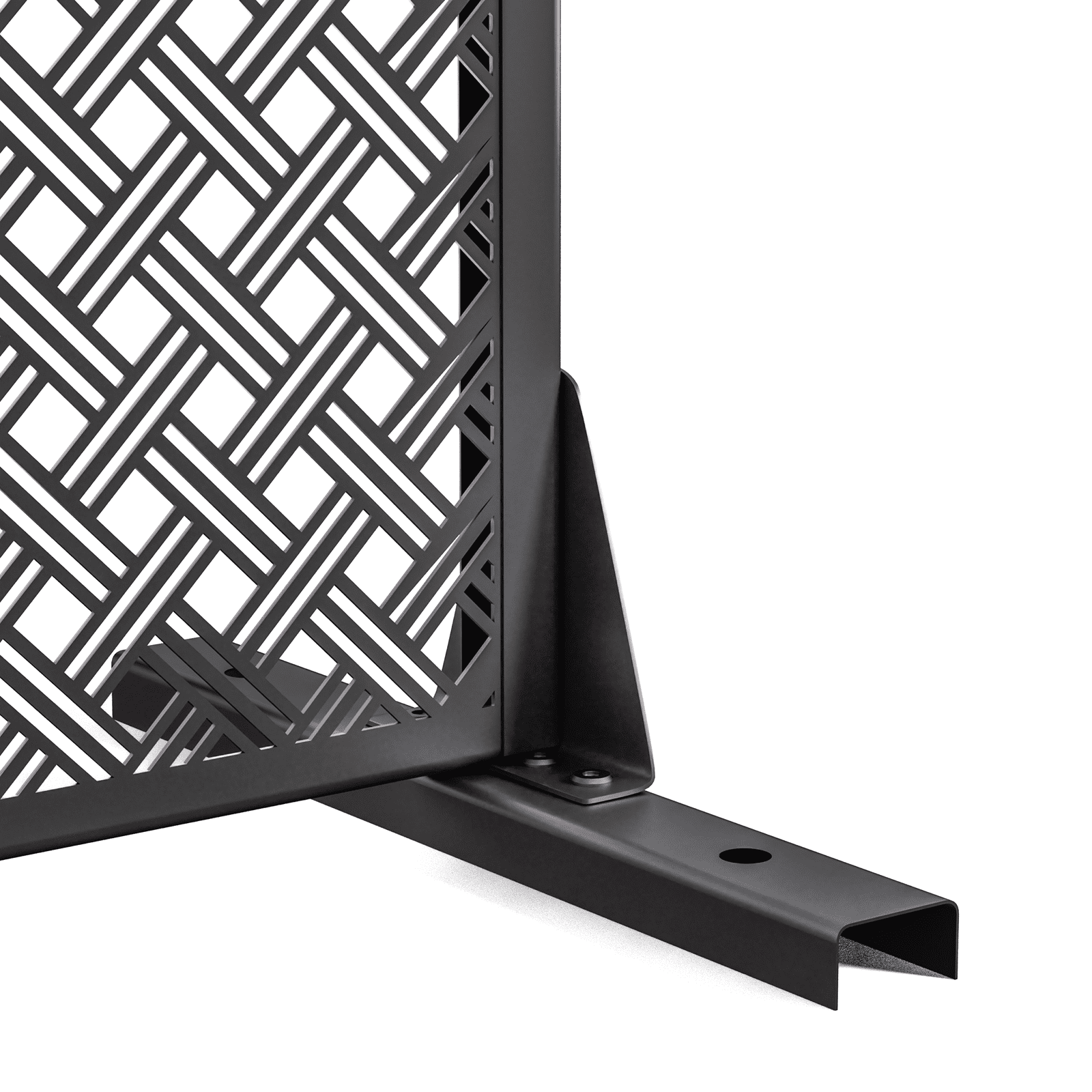 MAYEERTY 72"x47"x16" Outdoor Privacy Screen with Stand Metal Balcony Decorative Screen,Black