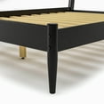 thumbnail image 4 of Camaflexi Mid Century Platform Bed Wood Panel Bed Frame with Headboard, Full, Black, 4 of 7